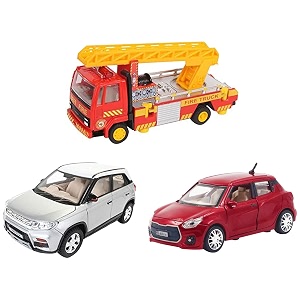 centy toys plastic brezza pull back car multicolor amp fire ladder truck yellow amp alloy drift car pack of 1 multicolour