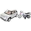 CENTY Kid Toys Plastic Brezza Pull Back Car (Multicolor) Plastic Karizma Bike (Colors May Vary)