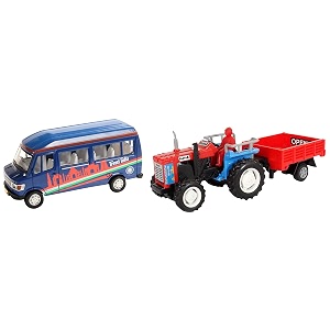 centy toys plastic pull back school bus number of pieces 1 yellowampcenty toys trolley tractor colors may vary - 3 years and up