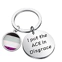 CENWA Asexual Pride Gift LGBTQ Gift Asexual Pride Flag Jewelry I Put The ACE in Disgrace Keychain
