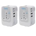 Ceptics Travel Adapter India to Europe, USA, UK, Australia, Africa, Chile, Italy, UAE &amp; World Travel Plug Adapter, Safe Compact &amp; Powerful USB Adapter (Australia Travel adapters, 2-Pack)