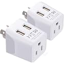 Ceptics Australia, New Zealand, China Travel Adapter Plug with Dual USB Input - Ultra Compact - USA to Type I - Perfect for Cell Phones, Chargers, Cameras and More (CTU-16-2PK)