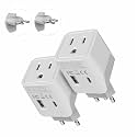 Ceptics Brazil Travel Plug Set - with USB-A + USB-C + USA Socket Input - Type C and Type N- Ultra Compact - Safe Grounded Perfect for Cell Phones, Laptops, Camera Chargers