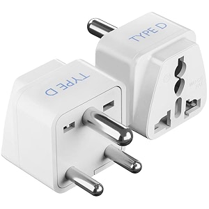 ceptics canada to india converter plug world usa uk china amp more australia to india plug converter - type d usa india adapter - ce - rohs - white - 2 pack