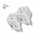 Ceptics European, Egypt Travel Adapter Plug with Dual USB - Type C - Europe - Usa Input - Light Weight - Perfect for Cell Phones, Chargers, Cameras and More - 2 Pack