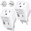 Ceptics European Plug Adapters Combo - Type C, E/F - USB-A + USB-C