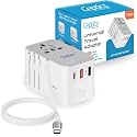 Ceptics 70W Universal Adapter, USB-C Cable, 3 USB Ports & Universal Socket