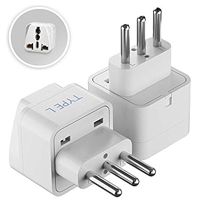 ceptics india to italy libya chile amp more type l travel adapter plug - ce certified - rohs compliant - 2 pack gp-12a-2pk