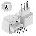 Ceptics India to Italy, Libya, Chile &amp; More (Type L) Travel Adapter Plug - CE Certified - RoHS Compliant - 2 Pack (GP-12A-2PK)