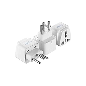 israel palestine travel adapter plug by ceptics with dual usa input - type h 3 pack - ultra compact- safe grounded perfect for cell phones laptops camera chargers and more ct-14