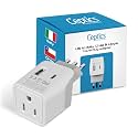 Ceptics Italy Travel Plug Adapter – Type L Italy Power Adapter with USB-C &amp; A + USA Input –Compact, Safe Grounded for Phones, Laptops &amp; More (CTU 12A)