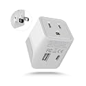 Ceptics Japan, Philippines Travel Adapter Plug with USB-A + USB-C - Usa Input - Type A - Ultra Compact (CTU-6) - Perfect for Cell Phones, Laptops, Camera Chargers