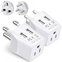 Ceptics South Africa Travel Plug Set - with 2 USB + USA Socket Input - Type M and Type G - Ultra Compact - Safe Grounded Perfect for Cell Phones, Laptops, Camera Chargers