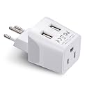 Ceptics Switzerland Travel Adapter Plug with Dual USB + Usa Input - Type J - Ultra Compact - Safe Grounded for Laptops, Cell Phones, Chargers, Camera and More (CTU-11A )