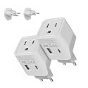 Ceptics Switzerland Travel Plug Set - with 2 USB + USA Socket Input - Type J and Type C- Ultra Compact - Safe Grounded Perfect for Cell Phones, Laptops, Camera Chargers