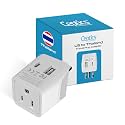 Ceptics Thailand Travel Plug Adapter – Type O Power Adapter with USB-C &amp; A + USA Input – Ultra Compact,3-in-1 Safe Grounded Adapter Plug for Thailand