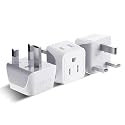 Ceptics - Type G Adapter, 2 in 1 Input US to UK Plug Adapter, Ultra-Portable Ceptics Travel Adapter, UK Power Adapter for Dual Voltage, Universal Travel Plug, Pack of 3