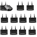 Ceptics USA, Canada to European Plug Adapter - Type C Adapter compatible in Europe, Canada to European travel plug adapter Ideal for Phones, Camera &amp; More - CE Certified - RoHS Compliant - 12 Pack