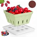 Ceramic Candy Berry Basket with Coaster Lid, Quick Drying, Light Green