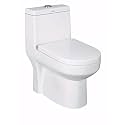 Ceramic Cura One Piece Closet Western Toilet Seat Premium (670 x 370 x 725 mm, White)