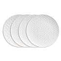 Ceramic Dinner Plates, 8 Inch Embossed Serving Plates for Kitchen, Farmhouse Stoneware Dessert Plates Set of 4, Lead-free, Dishwasher &amp; Microwave Oven Safe