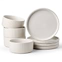 Ceramic Dinnerware Sets for 4, 8-Piece Deep Salad Plates and Cereal Bowls