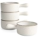 Ceramic French Onion Soup Bowls - 20 Oz Ceramic Soup Crocks with Handles