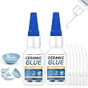 Ceramic Glue Repair Kit, 60g Ceramic Glue for Pottery, Porcelain, Mugs, Dishes, Glass and More, Waterproof &amp; High Temperature Resistant