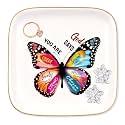 Ceramic Jewelry Ring Dish, Necklace Earrings Holders Tray Christian Gifts - Butterfly Inspirational, Gifts for Mother's Day, Christmas, Thanksgiving, and Birthdays for women 1