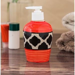 Ceramic Liquid Soap Dispenser 300 ml Red