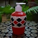 Ceramic Liquid Soap Dispenser 300 ml Red