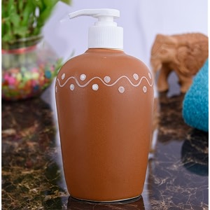 Ceramic Liquid Soap Dispenser 450 ml Terracotta