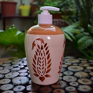 Ceramic Liquid Soap Dispenser 450 ml Brown