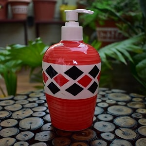 Ceramic Liquid Soap Dispenser 450 ml Coral