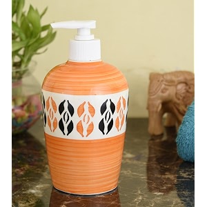 Ceramic Liquid Soap Dispenser 450 ml Orange