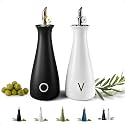 Ceramic Oil and Vinegar Dispenser Set of 2 with Self-Closing Spouts, 530mL