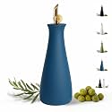 Ceramic Olive Oil Dispenser with Self-Closing Gold Spout, 530mL Capacity