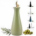 Ceramic Olive Oil Dispenser with Self-Closing Gold Spout, 530mL, Leakproof