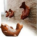 Ceramic Pond spitters, Koi Fish Outdoor Wall Water Fountain Garden Decor for Pond Automatic Circulation Water Landscaping Ornaments
