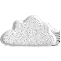 Ceramic Salad Plates Set of 8, Embossed Dinner Plates, 9.8x5.7 Inch