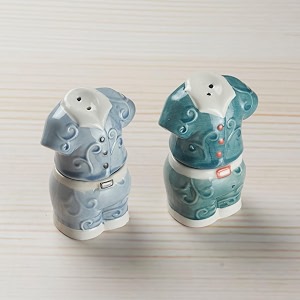 kookee ceramic salt pepper container set with tray pack of 2 10316