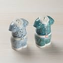 Kookee Ceramic Salt Pepper Container Set with Tray (Pack of 2) (10316)