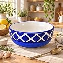 Ceramic Serving Bowl 1500 ml, Blue Umrao | Large Ceramic Bowl for Salad, Pasta, Noodles, Fruits, Curry &amp; Snacks | Premium Tableware Bowl for Kitchen &amp; Dining | 1 Piece