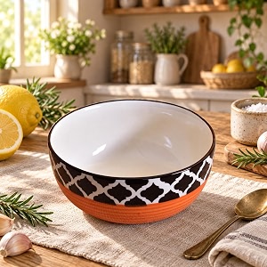 ceramic serving bowl 1500 ml red chidi  large ceramic bowl for salad pasta noodles fruits curry amp snacks  premium tableware bowl for kitchen amp dining  1 piece
