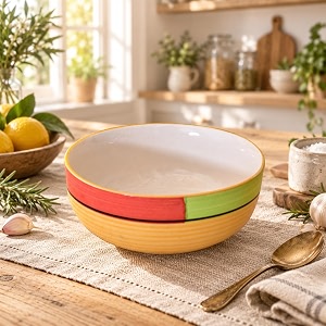 ceramic serving bowl 1500 ml yellow  large ceramic bowl for salad pasta noodles fruits curry amp snacks  premium tableware bowl for kitchen amp dining  1 piece
