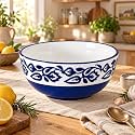 Ceramic Serving Bowl, 600 ml, Blue Vine, Multipurpose Bowl for Mixing, Serving, Salad, Pasta &amp; Snacks, 1 Piece