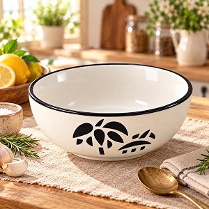 ceramic serving bowl 600 ml coconut white multipurpose bowl for mixing serving salad pasta amp snacks 1 piece