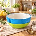 Ceramic Serving Bowl, 600 ml, Green, Multipurpose Bowl for Mixing, Serving, Salad, Pasta &amp; Snacks, 1 Piece