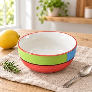 ceramic serving bowl 600 ml red multipurpose bowl for mixing serving salad pasta amp snacks 1 piece