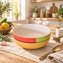 Ceramic Serving Bowl, 600 ml, Yellow Multi, Multipurpose Bowl for Mixing, Serving, Salad, Pasta &amp; Snacks, 1 Piece